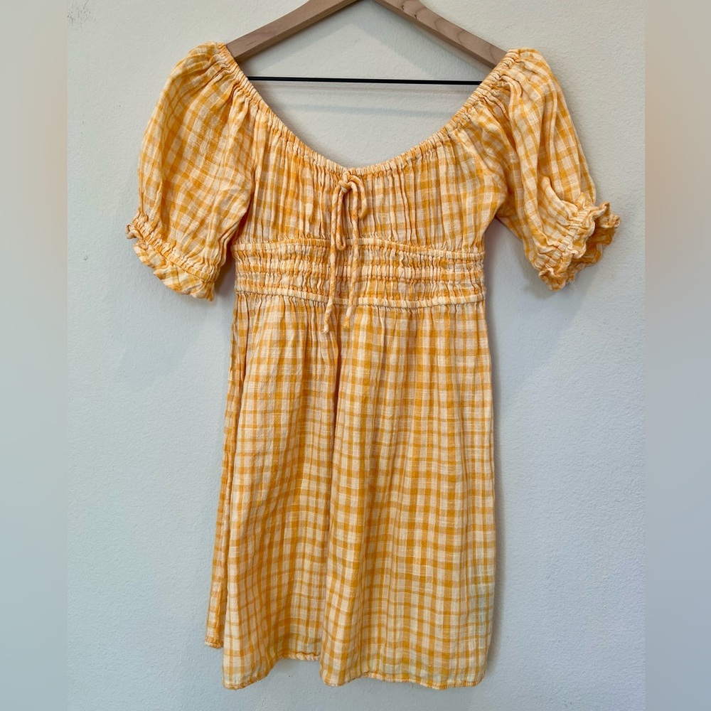 Urban Outfitters Yellow Checkered Dress